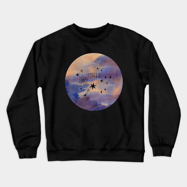 Pisces Zodiac Crewneck Sweatshirt by Nanouche